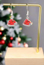 Load image into Gallery viewer, Santa Hat Diamonte Earrings - Festive Christmas Jewelry
