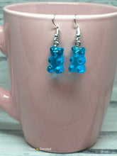 Load image into Gallery viewer, Turquoise Mini Bears Novelty Earrings
