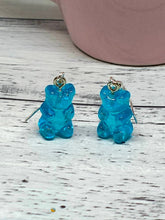 Load image into Gallery viewer, Turquoise Mini Bears Novelty Earrings
