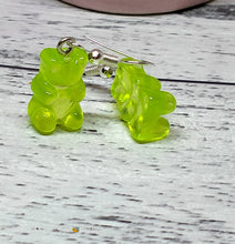 Load image into Gallery viewer, Lime Mini Bears Novelty Earrings
