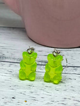 Load image into Gallery viewer, Lime Mini Bears Novelty Earrings
