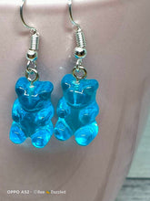 Load image into Gallery viewer, Turquoise Mini Bears Novelty Earrings
