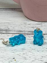 Load image into Gallery viewer, Turquoise Mini Bears Novelty Earrings
