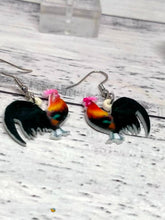 Load image into Gallery viewer, Acrylic Rooster Novelty Earrings. Style B
