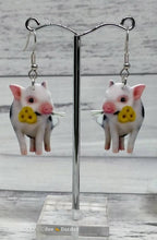 Load image into Gallery viewer, Flower Piggy Earrings - Novelty Acrylic - Cute and Whimsical
