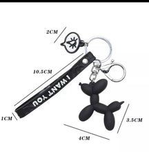 Load image into Gallery viewer, Black Balloon Dog Key Chain - Fun and Durable Accessory
