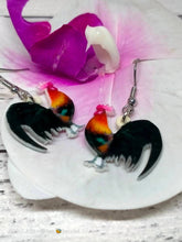 Load image into Gallery viewer, Acrylic Rooster Novelty Earrings. Style B
