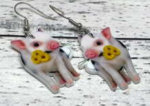 Load image into Gallery viewer, Flower Piggy Earrings - Novelty Acrylic - Cute and Whimsical
