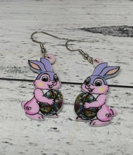 Load image into Gallery viewer, Purple &amp;  Pink Easter Bunny Figures - Adorable Easter Decor
