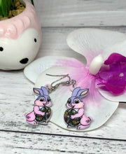 Load image into Gallery viewer, Purple &amp;  Pink Easter Bunny Figures - Adorable Easter Decor
