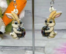 Load image into Gallery viewer, Easter Bunny Earrings, Beige &amp; Light Tan.
