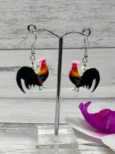 Load image into Gallery viewer, Acrylic Rooster Novelty Earrings. Style B
