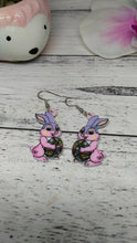 Load image into Gallery viewer, Purple &amp;  Pink Easter Bunny Figures - Adorable Easter Decor
