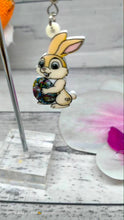 Load image into Gallery viewer, Easter Bunny Earrings, Beige &amp; Light Tan.
