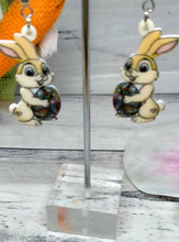 Load image into Gallery viewer, Easter Bunny Earrings, Beige &amp; Light Tan.
