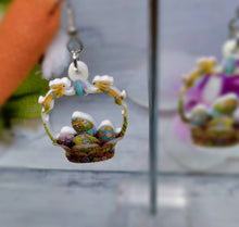 Load image into Gallery viewer, Easter Egg Basket Earrings - Handmade Celebratory Jewelry for the Holiday Season

