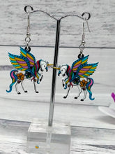 Load image into Gallery viewer, CLEARANCE: Winged Unicorn Novelty Earrings - Magical Fantasy Jewelry
