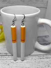 Load image into Gallery viewer, Quirky Cigarette Earrings  - Fun and Unique Tobacco-Inspired Jewelry
