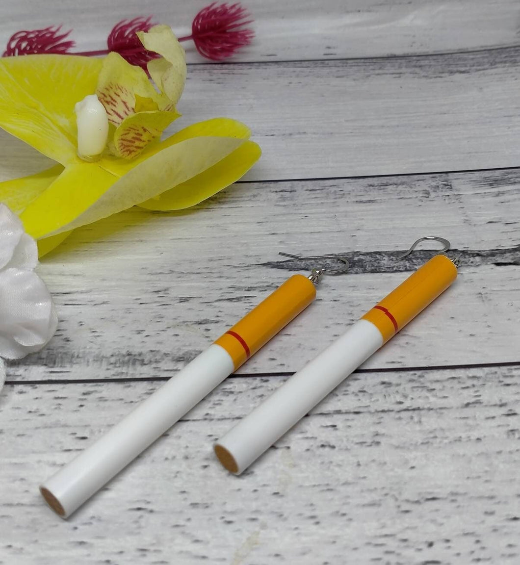 Quirky Cigarette Earrings  - Fun and Unique Tobacco-Inspired Jewelry