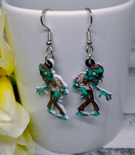 Load image into Gallery viewer, Zombie Earrings - Blue Novelty Halloween Horror Zombie Apocalypse
