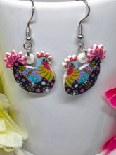 Load image into Gallery viewer, Chicken Charm Earrings - Fun Farm Animal Jewelry Gift
