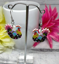 Load image into Gallery viewer, Chicken Charm Earrings - Fun Farm Animal Jewelry Gift
