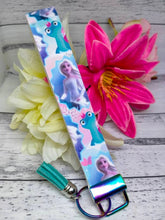 Load image into Gallery viewer, Faux leather keychain. Elsa inspired.
