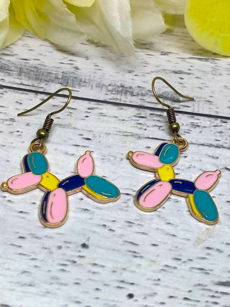 Colourful Balloon Dog Earrings - Fun and Playful Jewellery