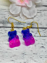 Load image into Gallery viewer, Purple &amp; Pink Mini Bear - Fun and Whimsical Novelty Earrings
