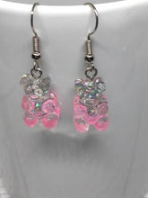 Load image into Gallery viewer, Pink and Clear Mini Bear Earrings - Fun and Unique Fashion Accessory
