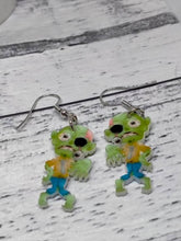 Load image into Gallery viewer, Novelty Google Eyed Zombie Earrings.
