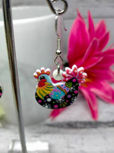 Load image into Gallery viewer, Chicken Charm Earrings - Fun Farm Animal Jewelry Gift
