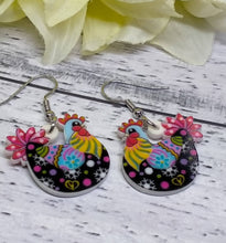 Load image into Gallery viewer, Chicken Charm Earrings - Fun Farm Animal Jewelry Gift
