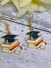 Load image into Gallery viewer, Enamel Novelty Graduation Earrings. (type a)
