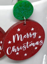 Load image into Gallery viewer, Monogrammed Christmas Earrings - Festive Holiday Jewelry
