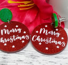 Load image into Gallery viewer, Monogrammed Christmas Earrings - Festive Holiday Jewelry
