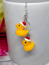 Load image into Gallery viewer, Christmas Duckies Earrings - Holiday Festive Dangles
