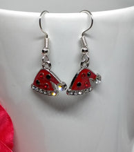 Load image into Gallery viewer, Santa Hat Diamonte Earrings - Festive Christmas Jewelry
