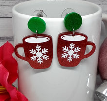 Load image into Gallery viewer, Christmas Mug Earrings - Festive Holiday Jewelry
