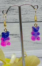 Load image into Gallery viewer, Purple &amp; Pink Mini Bear - Fun and Whimsical Novelty Earrings
