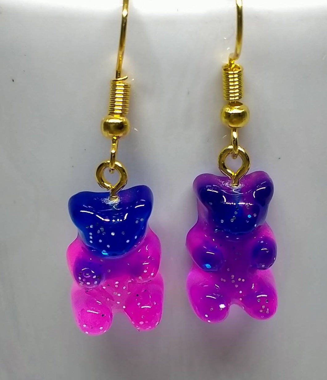 Purple & Pink Mini Bear - Fun and Whimsical Novelty Earrings