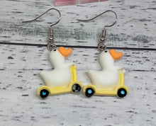 Load image into Gallery viewer, Scooting Ducks Earrings - Novelty Animal Jewelry
