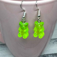 Load image into Gallery viewer, Lime Mini Bears Novelty Earrings
