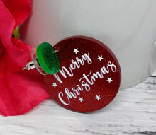 Load image into Gallery viewer, Monogrammed Christmas Earrings - Festive Holiday Jewelry
