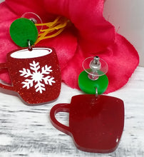 Load image into Gallery viewer, Christmas Mug Earrings - Festive Holiday Jewelry
