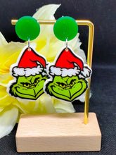 Load image into Gallery viewer, Christmas Grinch Earrings - Fun Holiday Jewellery
