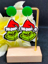 Load image into Gallery viewer, Christmas Grinch Earrings - Fun Holiday Jewellery
