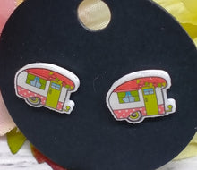 Load image into Gallery viewer, Acrylic Caravan Studs, assorted colours and designs.
