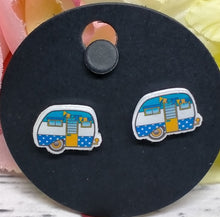 Load image into Gallery viewer, Acrylic Caravan Studs, assorted colours and designs.
