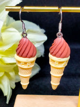 Load image into Gallery viewer, Novelty Ice Cream Cone Earrings - Fun Summer Dessert
